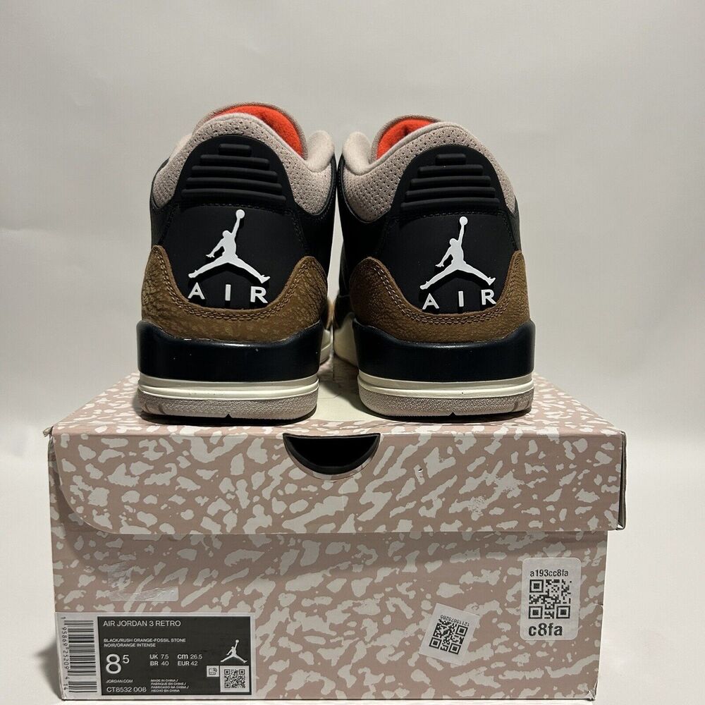 Nike Shoes Air Jordan 3 Retro “Desert Elephant/Black Orange" 2024 - Picture 4 of 6
